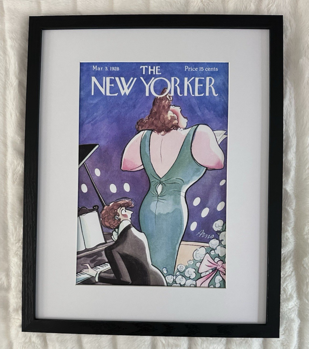 Framed 1928 The New Yorker Cover March 3 Peter Arno Opera Singer